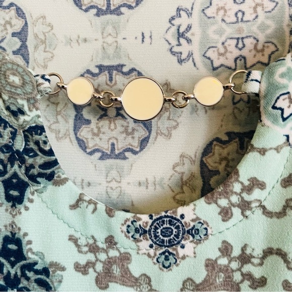 Susan Graver Women's Patterned mint green top size M spring feminine gma core - Picture 6 of 7